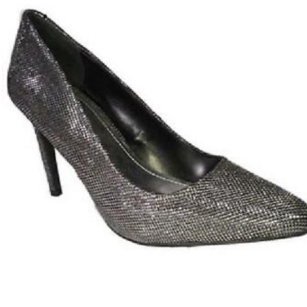 Jennifer Lopez Black Metallic Heels-7.5